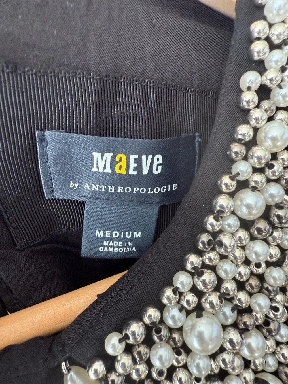 Anthropologie Maeve Faux Leather Puff Sleeve Blouse Size M